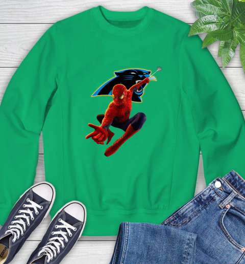 NFL Spider Man Avengers Endgame Football Carolina Panthers Sweatshirt 6