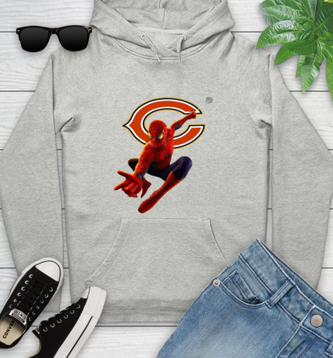 NFL Spider Man Avengers Endgame Football Chicago Bears Youth Hoodie