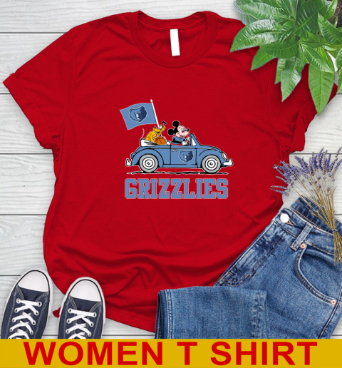 NBA Basketball Memphis Grizzlies Pluto Mickey Driving Disney Shirt Women's T-Shirt 10