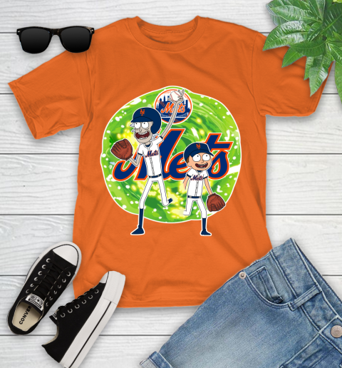 MLB New York Mets Rick And Morty Baseball Sports Youth T-Shirt 7