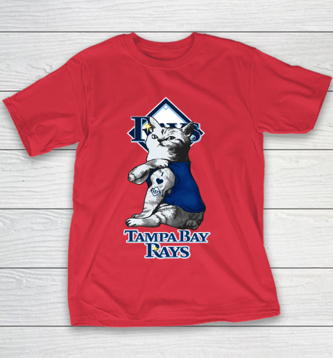 MLB Baseball My Cat Loves Tampa Bay Rays Youth T-Shirt 7