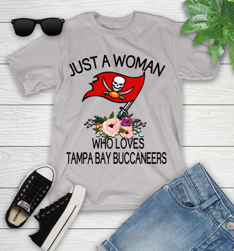 NFL Just A Woman Who Loves Tampa Bay Buccaneers Football Sports Youth T-Shirt 10