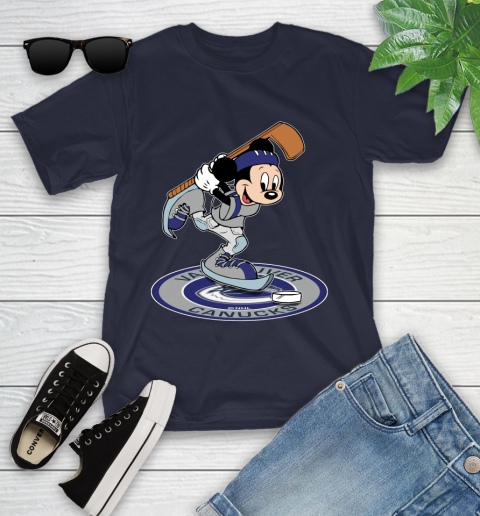 NHL Hockey Vancouver Canucks Cheerful Mickey Disney Shirt Youth T-Shirt 3