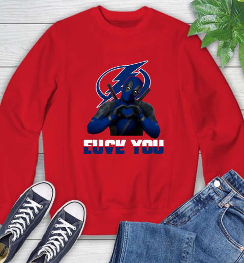 NHL Tampa Bay Lightning Deadpool Love You Fuck You Hockey Sports Sweatshirt 10