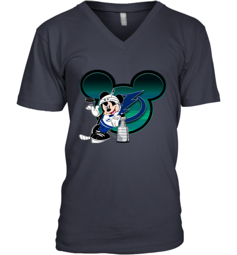 NHL Tampa Bay Lightning Stanley Cup Mickey Mouse Disney Hockey T Shirt 4PwDKD5BLRQ v neck unisex 8 95 151514 front navy