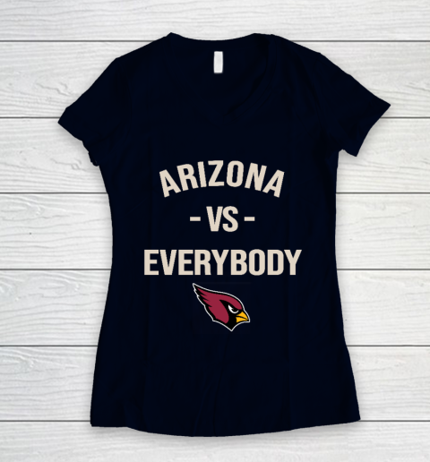 Arizona Cardinals Vs Everybody Women's V-Neck T-Shirt - Image 3