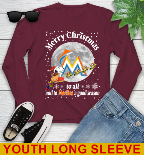 Miami Marlins Merry Christmas To All And To Marlins A Good Season MLB Baseball Sports Youth Long Sleeve 6