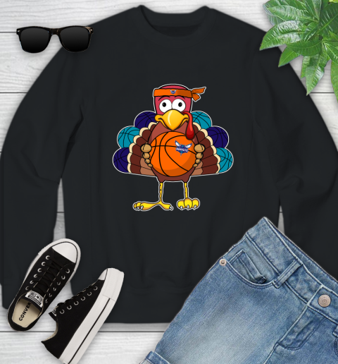 Charlotte Hornets Turkey thanksgiving day Youth Sweatshirt 2