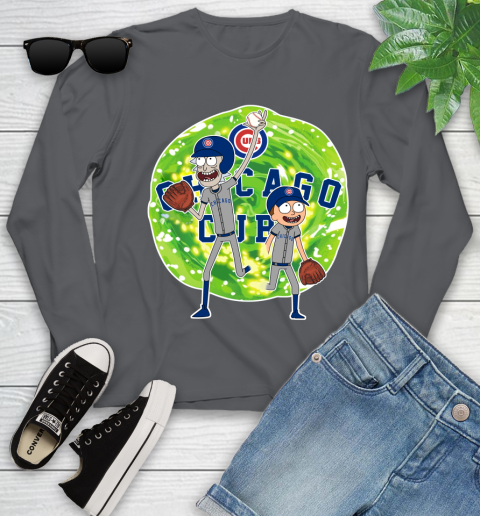 MLB Chicago Cubs Rick And Morty Baseball Sports Youth Long Sleeve 8