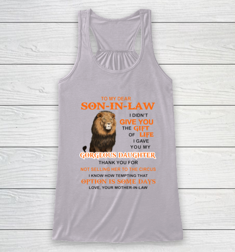 To My Dear Son In Law Racerback Tank 3