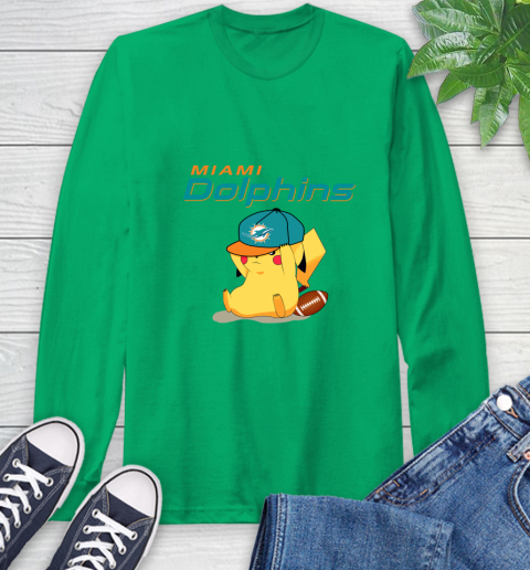 NFL Pikachu Football Sports Miami Dolphins Long Sleeve T-Shirt 7