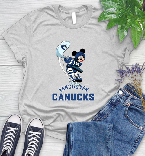 NHL Hockey Vancouver Canucks Cheerful Mickey Mouse Shirt Women's T-Shirt 2