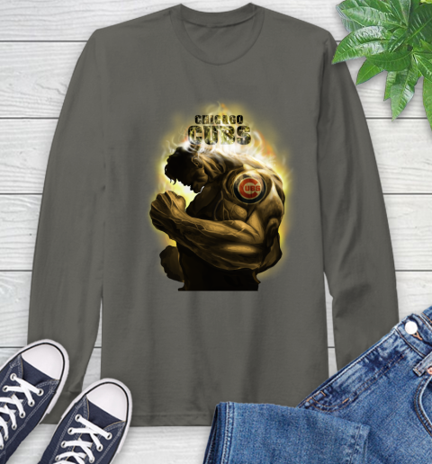 Chicago Cubs MLB Baseball Hulk Marvel Avengers Sports Long Sleeve T-Shirt 9
