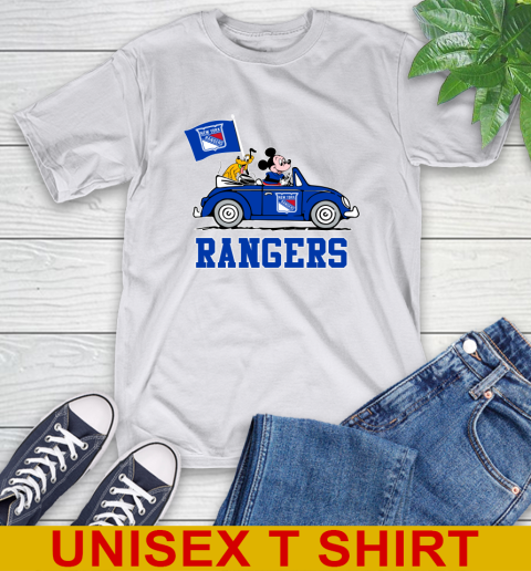 NHL Hockey New York Rangers Pluto Mickey Driving Disney Shirt T-Shirt 12