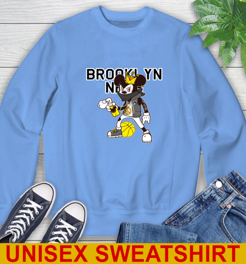 Brooklyn Nets NBA Basketball Mickey Peace Sign Sports Sweatshirt 11