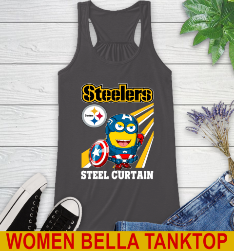 NFL Football Pittsburgh Steelers Captain America Marvel Avengers Minion Shirt Racerback Tank 10