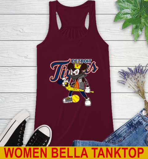 Detroit Tigers MLB Baseball Mickey Peace Sign Sports Racerback Tank 3