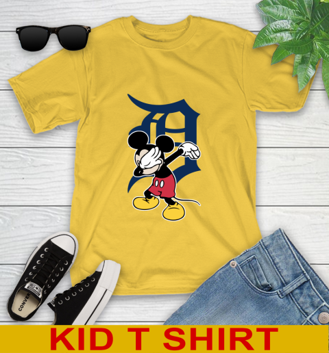 Detroit Tigers MLB Baseball Dabbing Mickey Disney Sports Youth T-Shirt 8