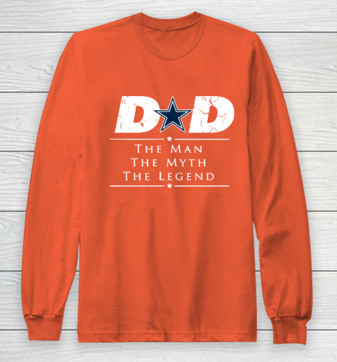 Dallas Cowboys NFL Football Dad The Man The Myth The Legend Long Sleeve T-Shirt - Image 4