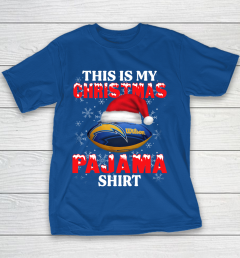 Los Angeles Chargers This Is My Christmas Pajama Shirt NFL Youth T-Shirt 6