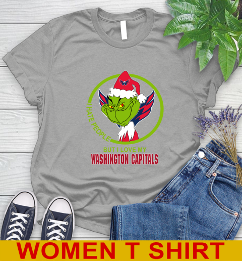 Washington Capitals NHL Christmas Grinch I Hate People But I Love My Favorite Hockey Team Women's T-Shirt 11
