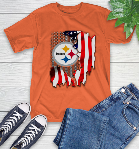 Pittsburgh Steelers NFL Football American Flag T-Shirt - Image 5