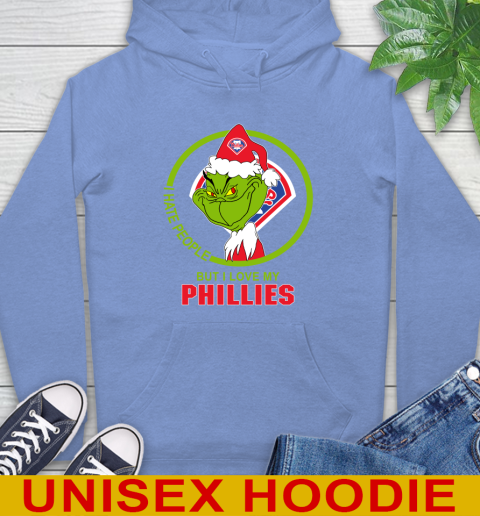 Philadelphia Phillies MLB Christmas Grinch I Hate People But I Love My Favorite Baseball Team Hoodie 11
