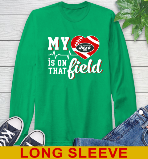 NFL My Heart Is On That Field Football Sports New York Jets Long Sleeve T-Shirt 8