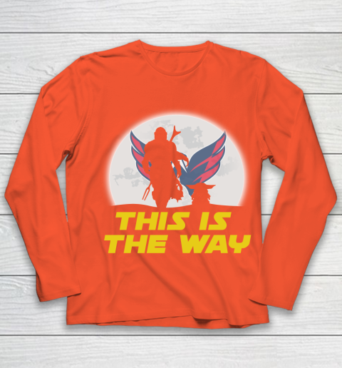 Washington Capitals NHL Ice Hockey Star Wars Yoda And Mandalorian This Is The Way Youth Long Sleeve 3