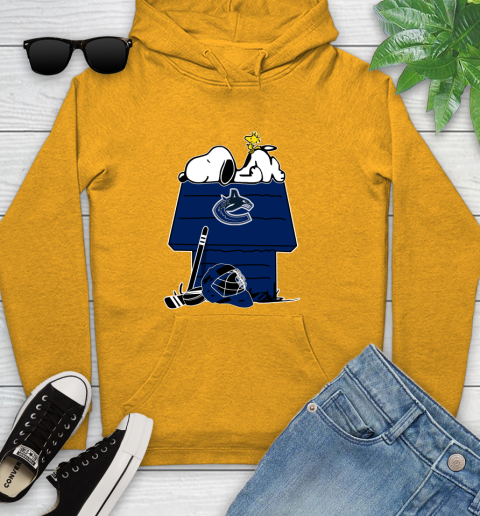 Vancouver Canucks NHL Hockey Snoopy Woodstock The Peanuts Movie Youth Hoodie 3