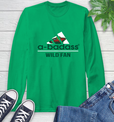 NHL A Badass Minnesota Wild Fan Adidas Hockey Sports Long Sleeve T-Shirt 9 NHL A Badass Minnesota Wild Fan Adidas Hockey Sports Long Sleeve T-Shirt - Image 9