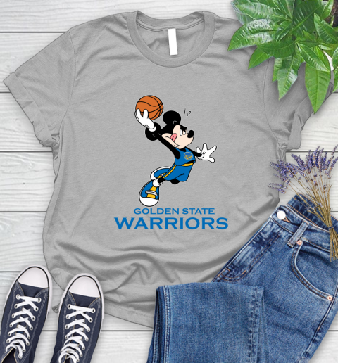 NBA Basketball Golden State Warriors Cheerful Mickey Mouse Shirt Women's T-Shirt 5