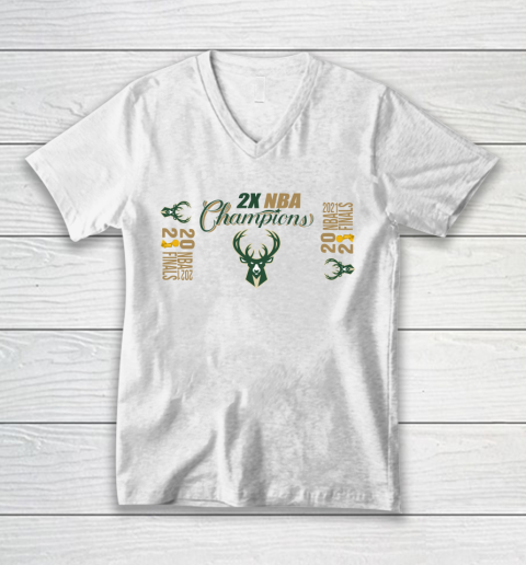 Bucks championship shirt  2X NBA championship 2021 V-Neck T-Shirt