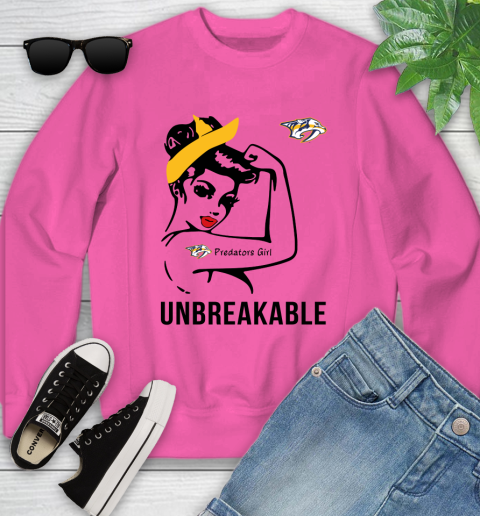 NHL Nashville Predators Girl Unbreakable Hockey Sports Youth Sweatshirt 3
