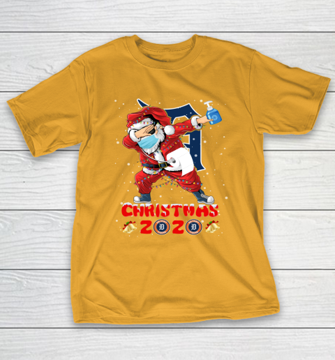 Detroit Tigers Funny Santa Claus Dabbing Christmas 2020 MLB T-Shirt 2