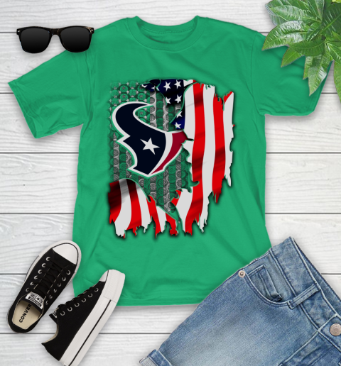 Houston Texans NFL Football American Flag Youth T-Shirt 8