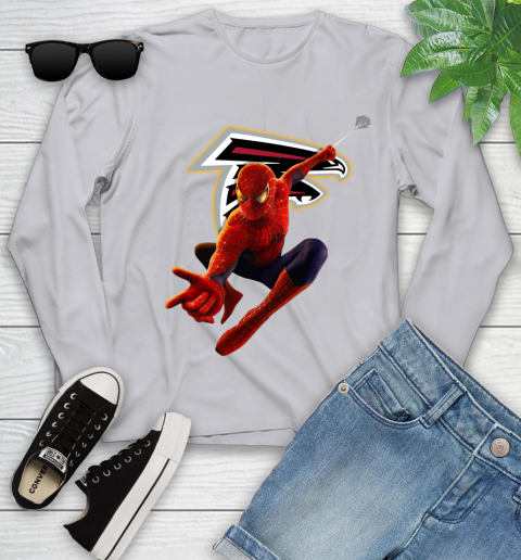 NFL Spider Man Avengers Endgame Football Atlanta Falcons Youth Long Sleeve 5