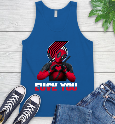 NBA Portland Trail Blazers Deadpool Love You Fuck You Basketball Sports Tank Top 4