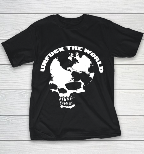 UnFuck The World Map Skull Youth T-Shirt