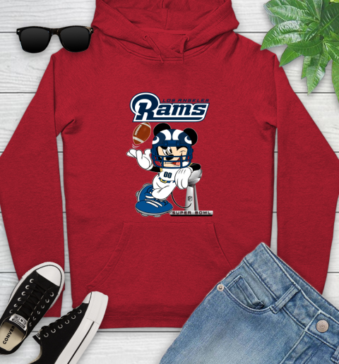 NFL Los Angeles Rams Mickey Mouse Disney Super Bowl Football T Shirt Youth Hoodie 11