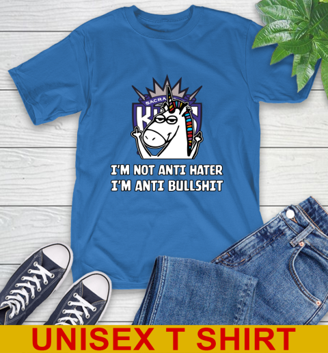Sacramento Kings NBA Basketball Unicorn I'm Not Anti Hater I'm Anti Bullshit T-Shirt 9