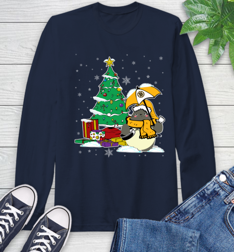 Boston Bruins NHL Hockey Cute Tonari No Totoro Christmas Sports Long Sleeve T-Shirt 3