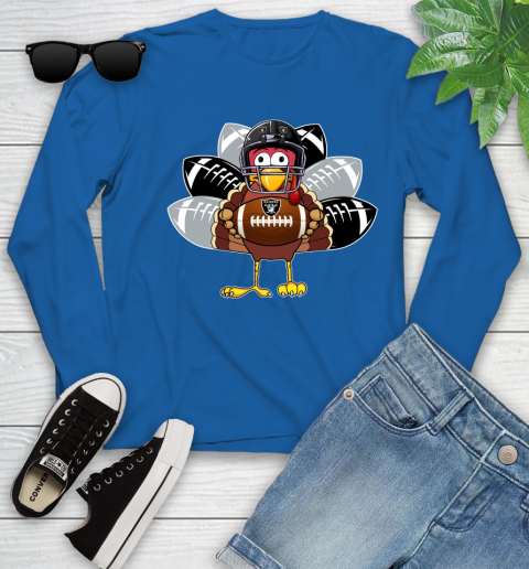 Oakland Raiders Turkey Thanksgiving Day Youth Long Sleeve 9