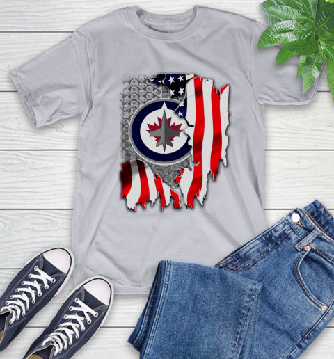 Winnipeg Jets NHL Hockey American Flag T-Shirt 6