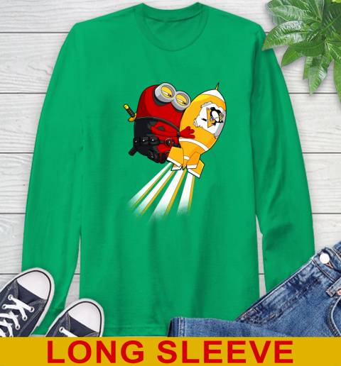 NHL Hockey Pittsburgh Penguins Deadpool Minion Marvel Shirt Long Sleeve T-Shirt 8
