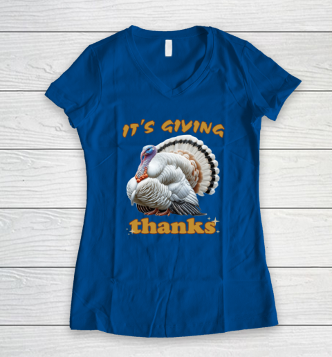 It's Giving Thanks Turkey Thanksgiving Women's V-Neck T-Shirt 5