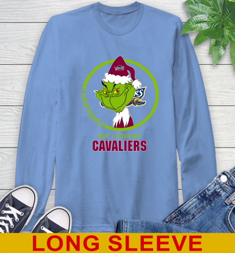 Cleveland Cavaliers NBA Christmas Grinch I Hate People But I Love My Favorite Basketball Team Long Sleeve T-Shirt 11