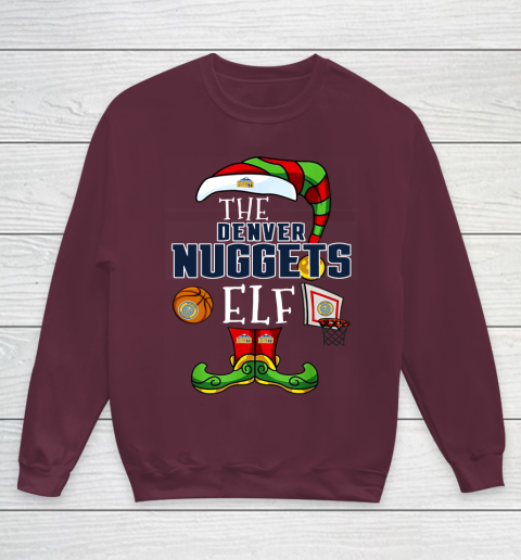 Denver Nuggets Christmas ELF Funny NBA Youth Sweatshirt 4