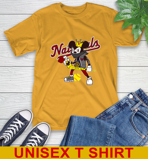 Washington Nationals MLB Baseball Mickey Peace Sign Sports T-Shirt - Image 4
