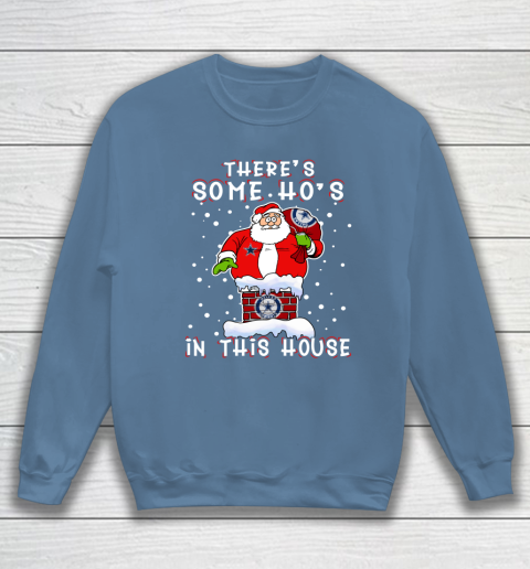 Dallas Cowboys Christmas There Is Some Hos In This House Santa Stuck In The Chimney NFL Sweatshirt - Image 7